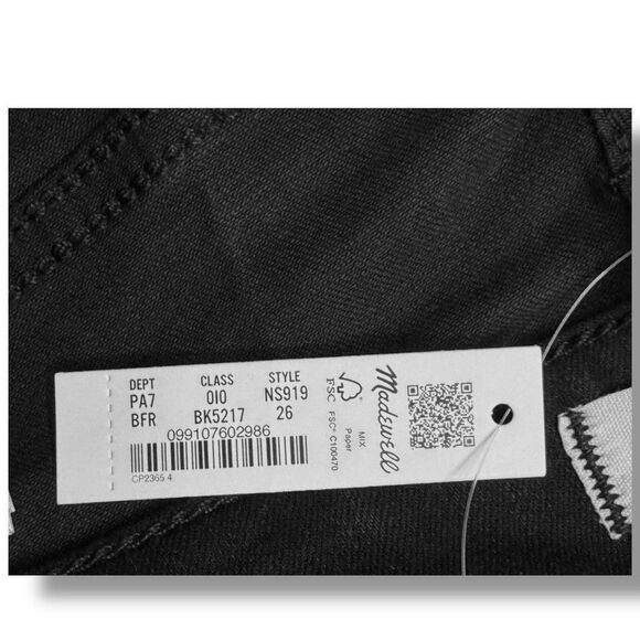 NWT Madewell Kick Out Full Length Jeans Black Midrise Flare Denim Women’s Sz 26 - Picture 14 of 16